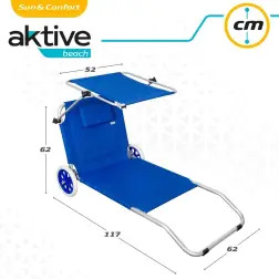 Cadeira de Praia Azul com Rodas e Pála 62610 Aktive #3 - 1180040062