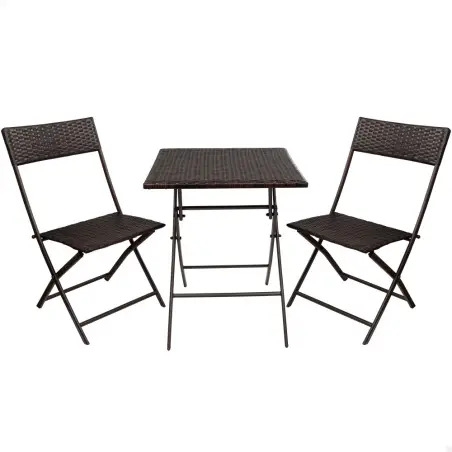 Conjunto de Jardim em Vime Sintético: Mesa 60x60x72m+2 Cadeiras Ratan 45x48x83,5cm 61121 Aktive - 1180150021