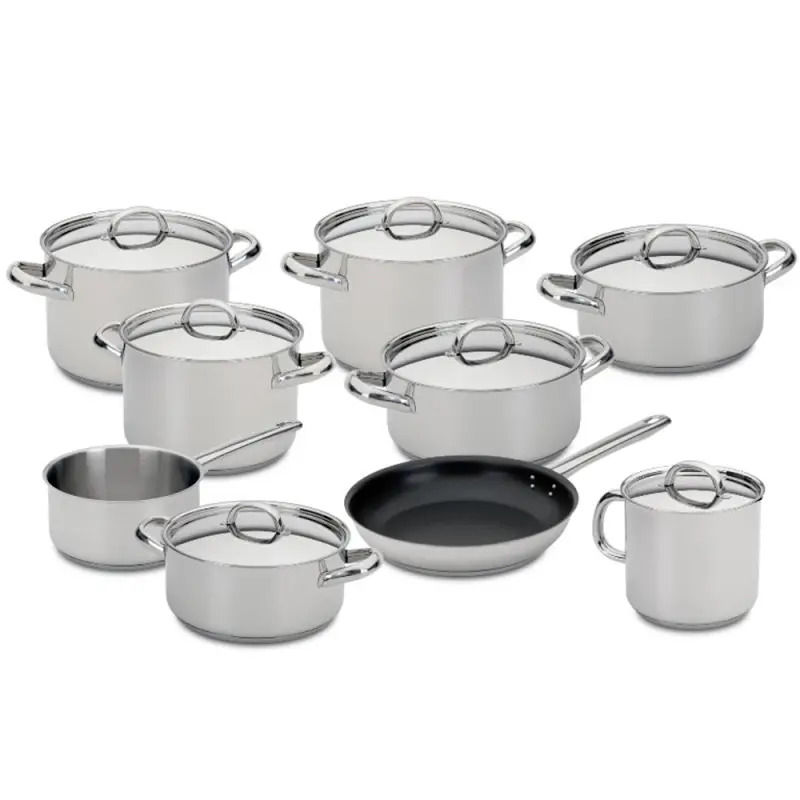 Conjunto Trem de Cozinha de 9 Peças Low Cost A em Aço Inoxidável Silampos