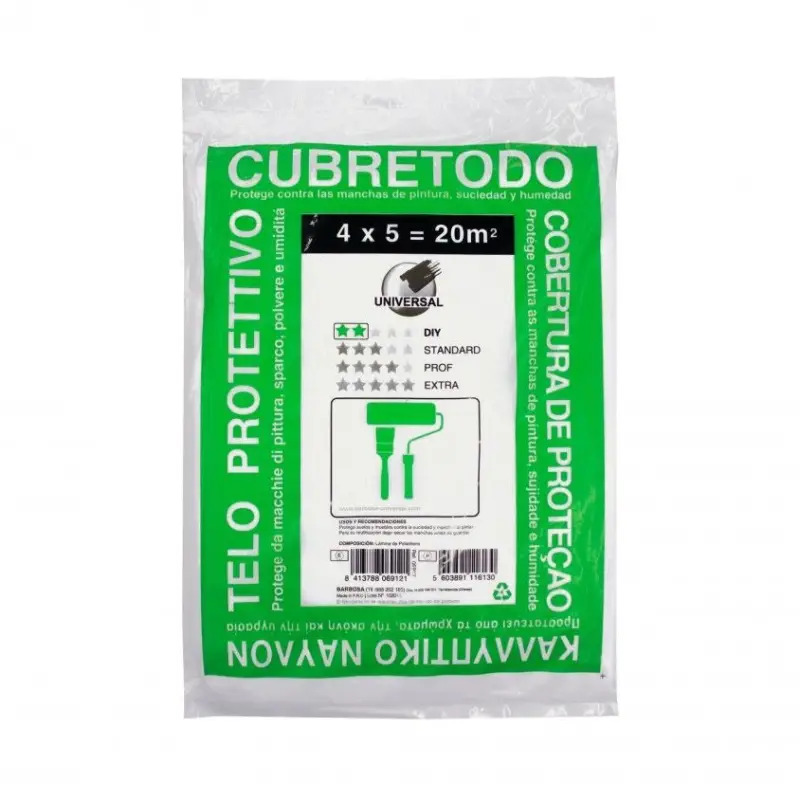 Cobertura Fina de Plástico para Pintura 4x5mt Universal