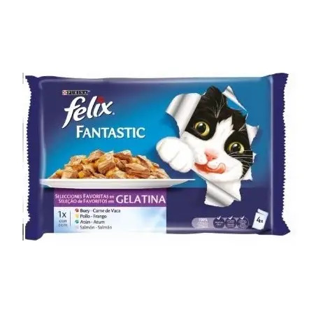 Ração Húmida para Gato Felix Agail Duo Peixe 4x100gr Purina - 1540260158