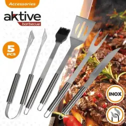 Estojo de Utensílios para Barbecue Pack 5un 52981 Aktive - 1090110002
