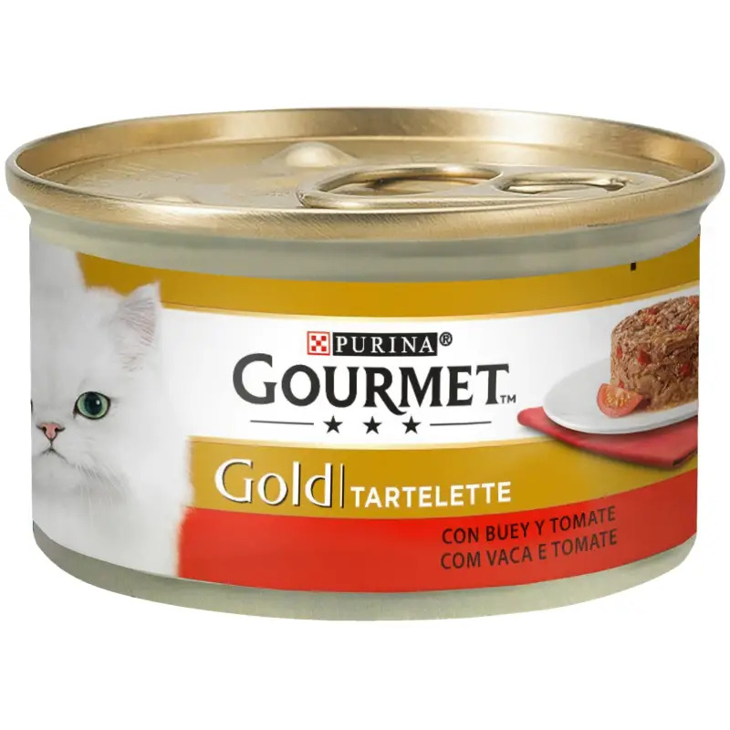 Ração Húmida para Gato Gourmet Gold Tartelette com Vaca e Tomate 85gr Purina