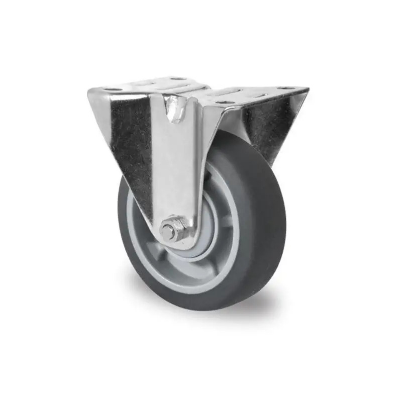 Roda em Borracha/Metal com Suporte Fixo Torneling