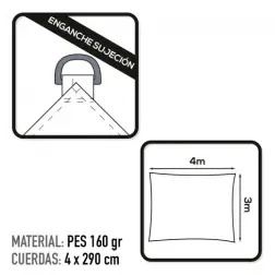 Toldo Rectangular em Poliester Branco 300x400cm 53912 Aktive #1 - 1350310048