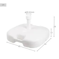 Base Guarda-Sol Poliresina Branca 45x45cm 61140 Aktive #2 - 1650030088
