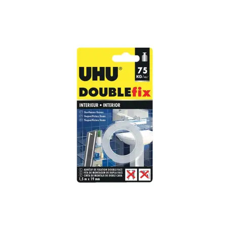 Rolo de Fita Dupla Face para Interiores 1,5mtx19mm Doublefix UHU - 1120040063