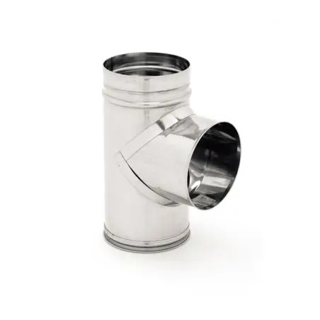 Tê 90º em Inox com Tampo para Salamandra Valpec - 100/100mm - 1510870139