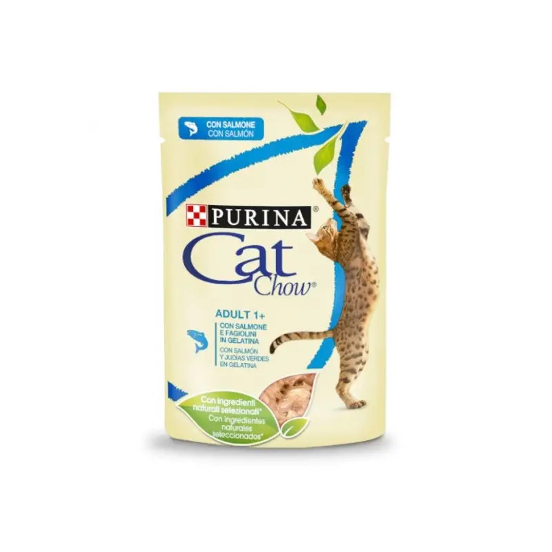 Ração Humida para Gato Cat Chow Adult Gij Salmão & Feijão Verde 85gr Purina