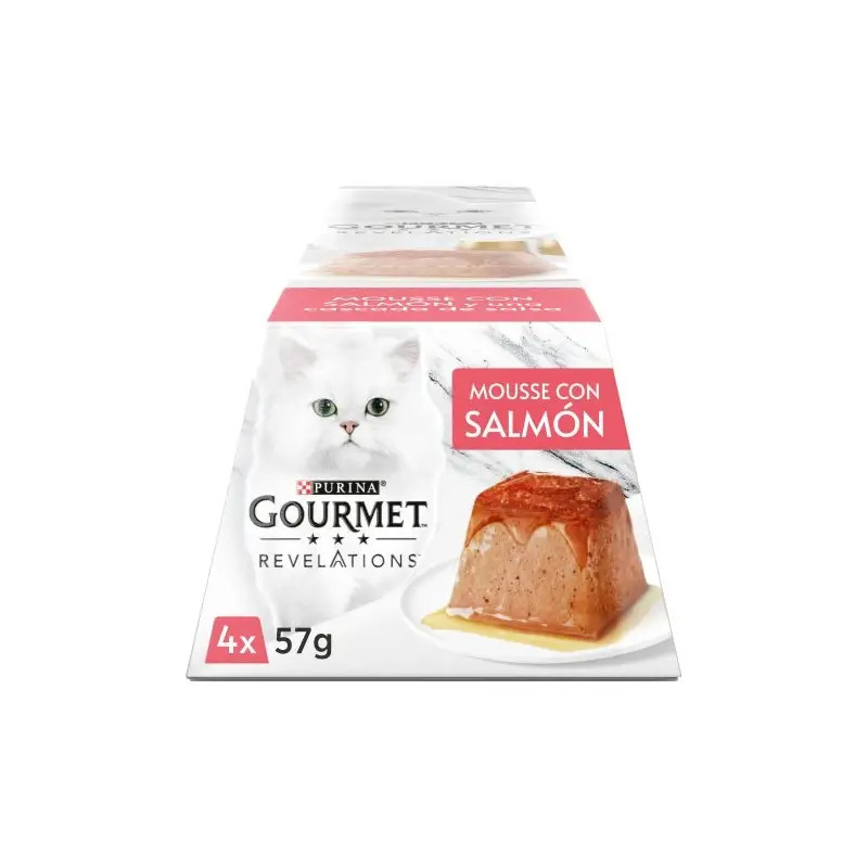 Ração Húmida para Gato Gourmet Revelations Mousse Salmão Pack 4un Purina Ração Húmida para Gato Gourmet Revelations Mousse Salmão Pack 4un Purina