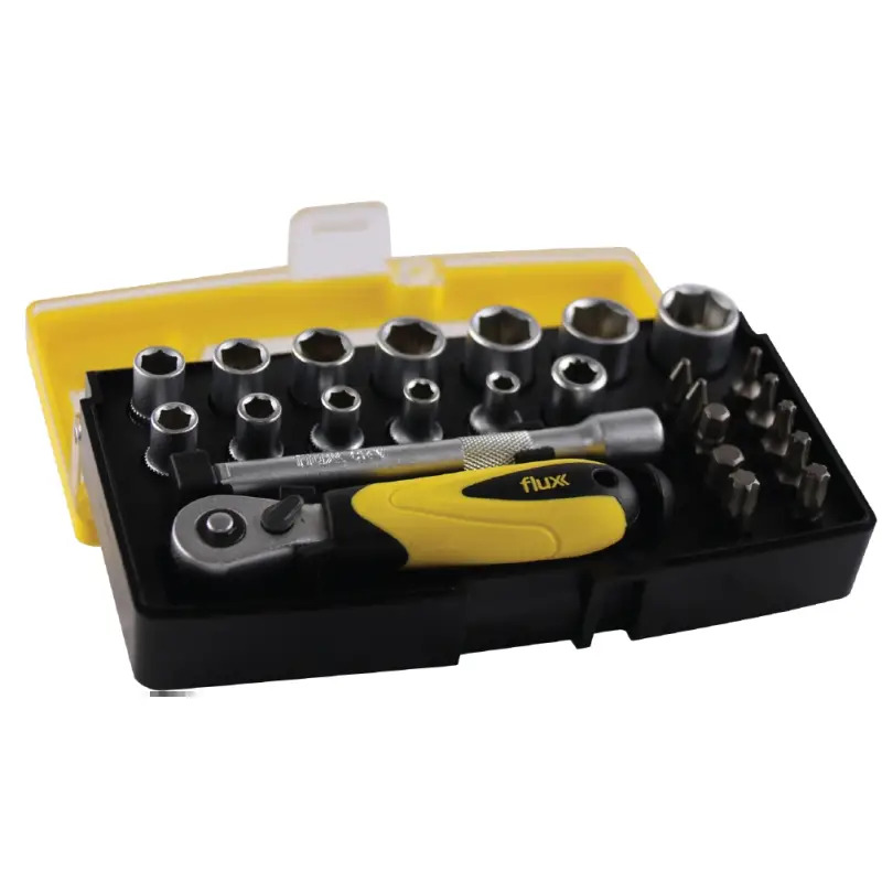 Conjunto Estojo Chave Caixa Crom. Vanadium 25 Peças  1/4  Flux