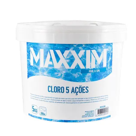 Cloro 5 Ações Tableta 200gr 5Kg para Piscinas Maxxim - 1670010021