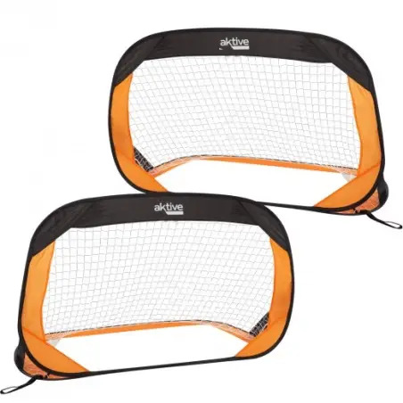 Conjunto de 2 Balizas de Futebol Laranja Pop-Up 120x80x80xm 54120 Aktive - 1180470015