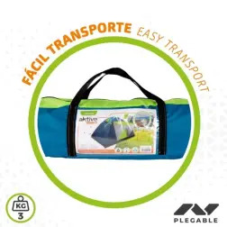 Tenda de Campismo Iglo com Toldo para 4 Pessoas 240X210X130cm 52890 Aktive - 1180340006