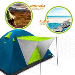 Tenda de Campismo Iglo com Toldo para 4 Pessoas 240X210X130cm 52890 Aktive #1 - 1180340006