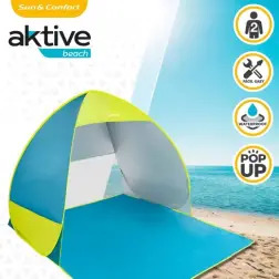 Tenda de Praia em Poliéster UV50 Azul/Verde 160x140x110cm 62165 Aktive #1 - 1180180067