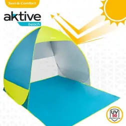 Tenda de Praia em Poliéster UV50 Azul/Verde 160x140x110cm 62165 Aktive #3 - 1180180067