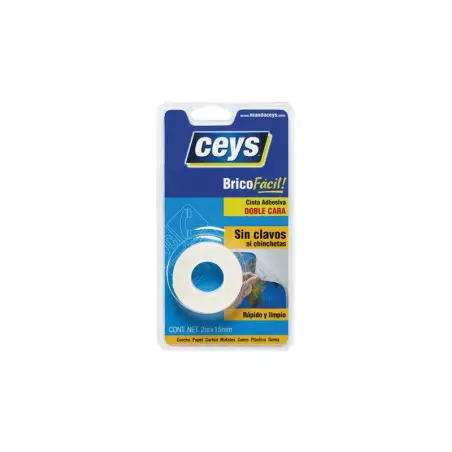 Fita Adesiva Dupla Face BricoFácil 2mtx15mm Ceys - 1120040051