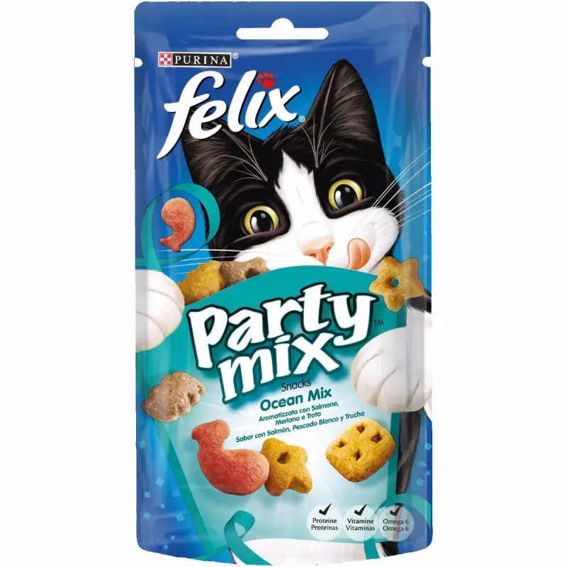 Snack para Gato Felix Party Mix Ocean 60gr Purina Snack para Gato Felix Party Mix Ocean 60gr Purina