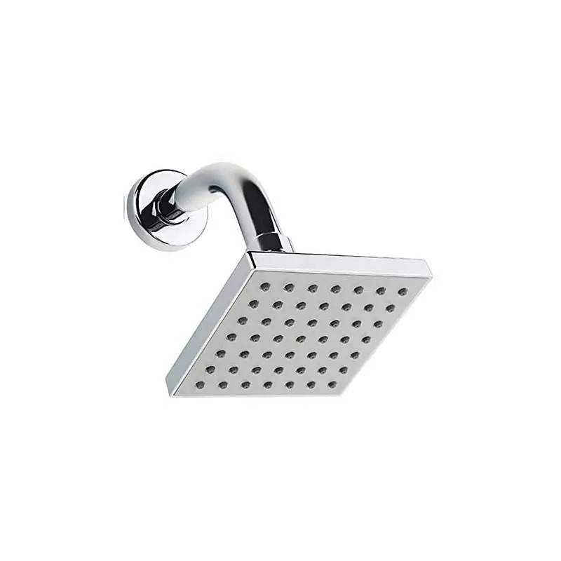 Chuveiro Quadrado Cromado 85x85mm 1E Tubo Flux