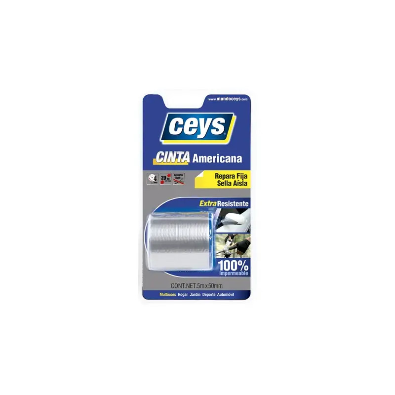 Rolo de Fita Adesiva Americana Prateada 5mt x 50mm Ceys