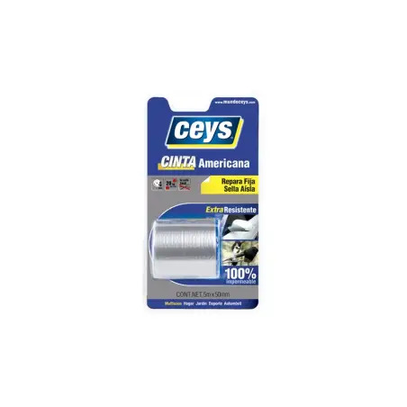 Rolo de Fita Adesiva Americana Prateada 5mt x 50mm Ceys - 1120040110