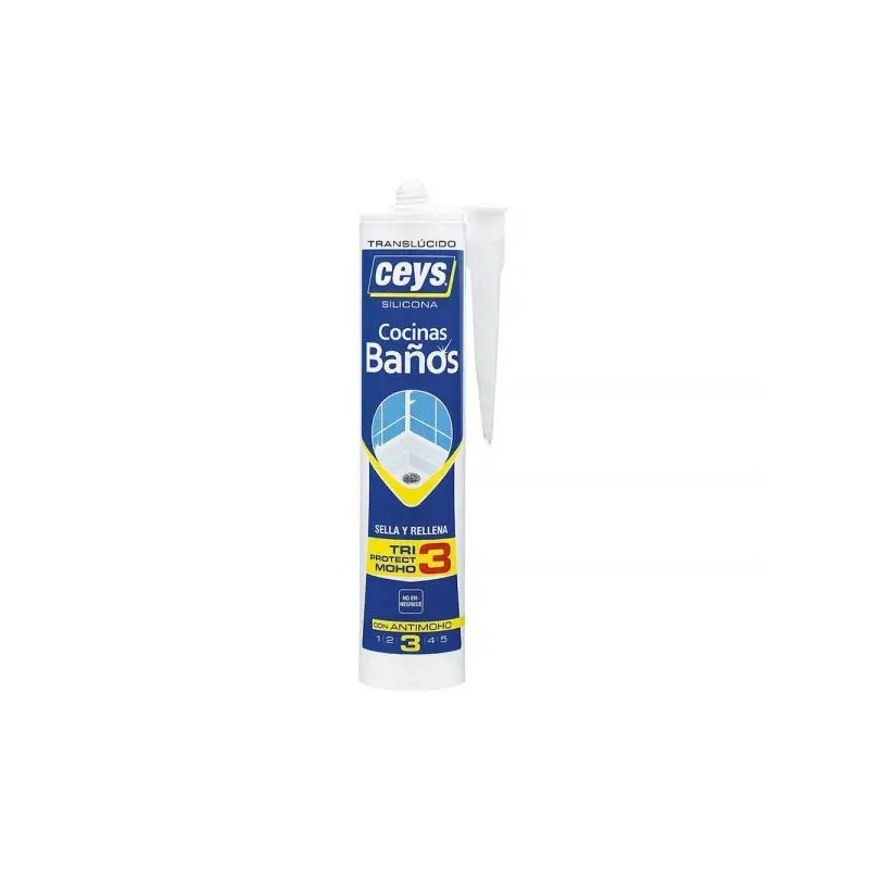 Silicone Transparente para Cozinhas e Casas de Banho Anti-Mofo 280ml Ceys