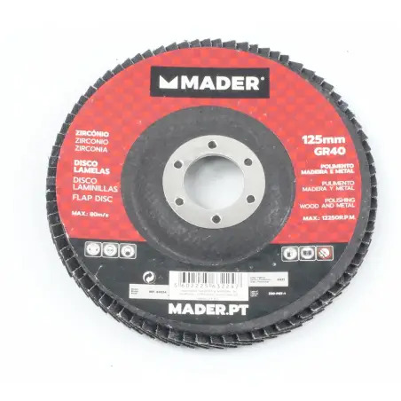 Disco Lamelas Zircónio 125mm Gr40  Mader   MADER POWER TOOLS - 1231140012