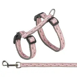 Peitoral+trela P/ Gatos cinza/rosa Trixie - 1040220484