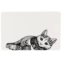 Napron "zentangle" P/ Gamela De Gatos 44x28cm branco Trixie - 1040090307