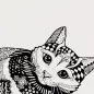 Napron "zentangle" P/ Gamela De Gatos 44x28cm branco Trixie