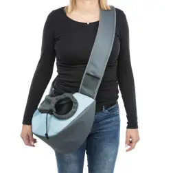 Transportadora sling” 50x25x18cm cinz.claro/azul Trixie - 1580090105