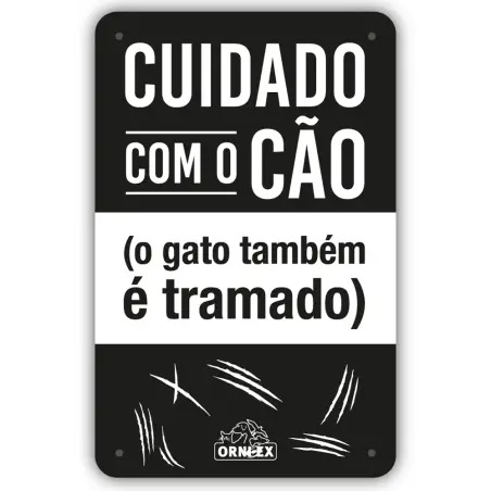 Placa Pvc "cuidado C/ O Cao & Gato Tramado" EX - 1630070113