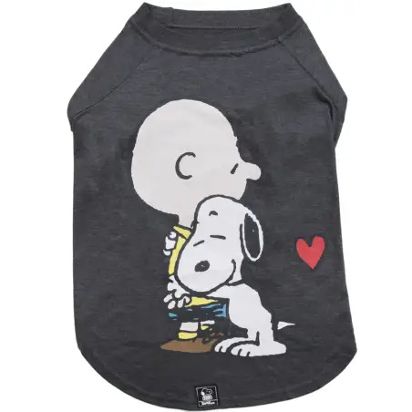 T-shirt Snoopy Hug Grafite Snoopy - XS - Pescoço: 30cm/Peito: 36cm/Dorso: 26cm - 1040240506