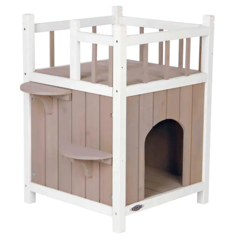 Casa Pinho Tratado C/ Varanda 45x65x45 Cm cinza/bran Trixie