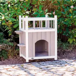 Casa Pinho Tratado C/ Varanda 45x65x45 Cm cinza/bran Trixie - 1040310304