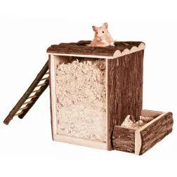 Torre Em Madeira P/ Escavar P/ Hamsters E Peq. Roedor Trixie - 1040270130