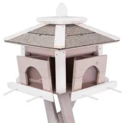 Comedouro "natura" Em Madeira Pinho C/ Tripe cinza Trixie #2 - 1040090801