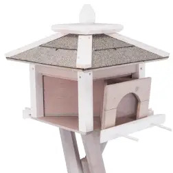 Comedouro "natura" Em Madeira Pinho C/ Tripe cinza Trixie #4 - 1040090801