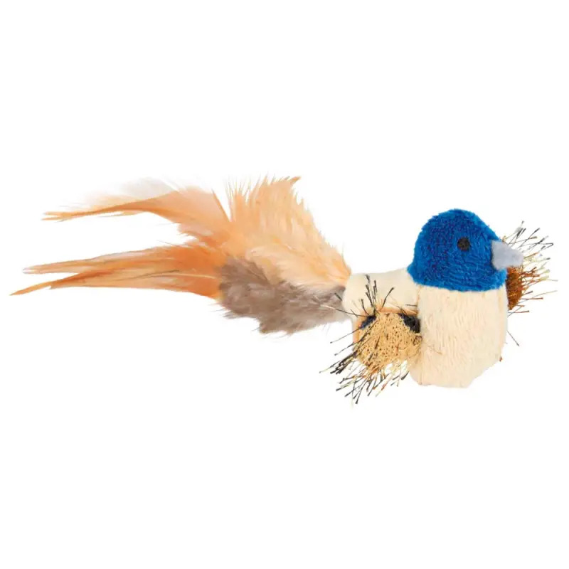 Passaro Em Pelucia Com Penas - 8 Cm Trixie
