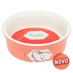 Gamela Em Ceramica "hello Comic" P/ Coelhos 240 Ml /  Trixie - 1040090356