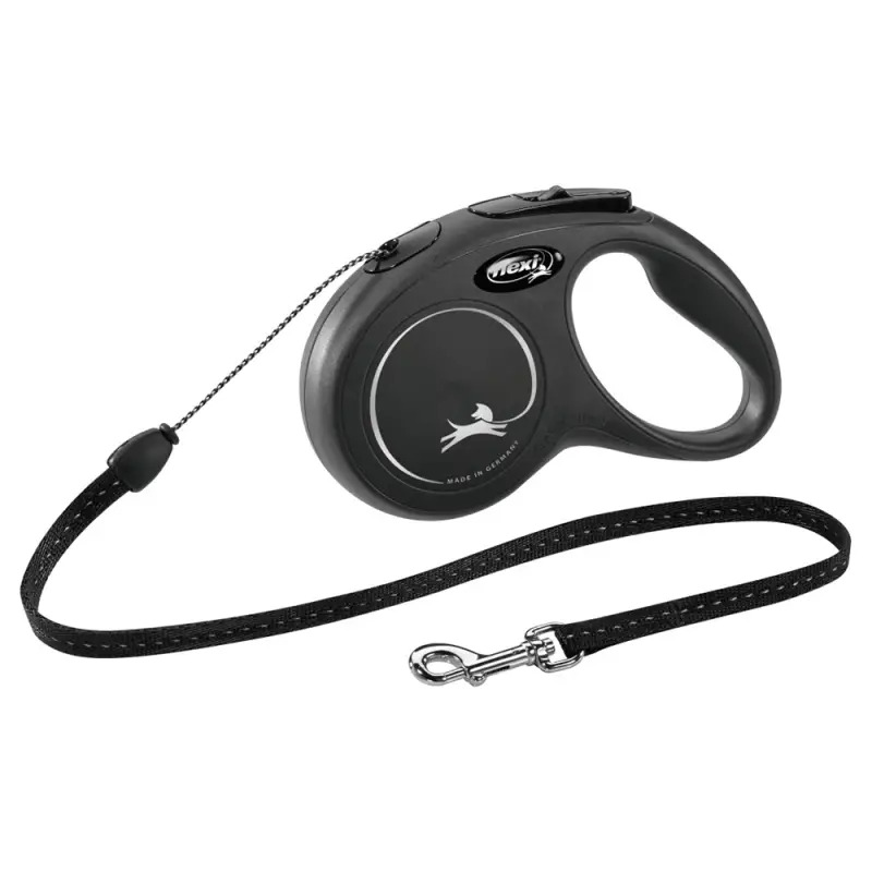 Flexi New Classic fio/tam. M 5 Mt / 20 Kg preto Trixie