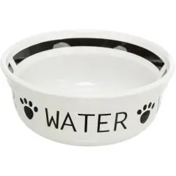 Gamela Em Ceramica "water" 0,25 Lt / Ø13 Cm branco/p Trixie - 1040090806