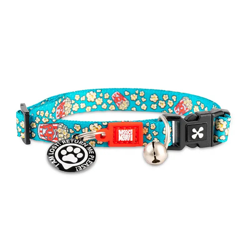 Coleira com ID Tag "Popcorn" para Gato Max&Molly Coleira com ID Tag "Popcorn" para Gato Max&Molly