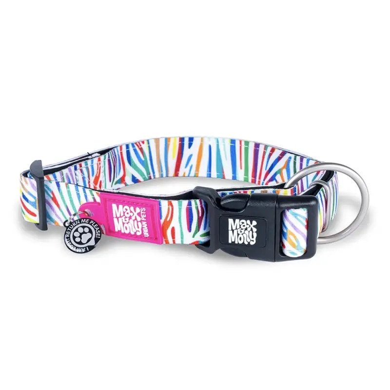 Coleira Com Id Tag "magic Zebra" Max & Molly Coleira Com Id Tag "magic Zebra" Max & Molly