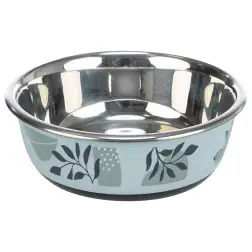 Gamela Inox Revest. Plastico 0,4lt/ø14cm azul/cinza Trixie - 1040090681
