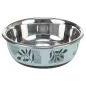 Gamela Inox Revest. Plastico 0,4lt/ø14cm azul/cinza Trixie