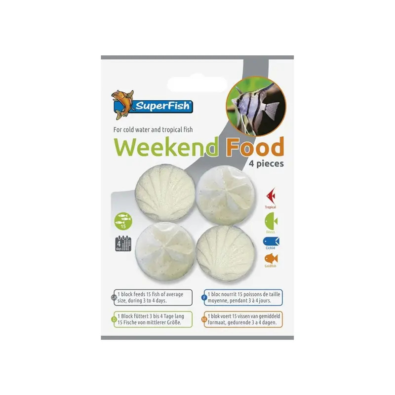 Alimento Fim De Semana Sf P/ Peixes 4 Blocos Superfish