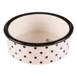 Gamela Em Ceramica "zentangle" 0,3lt/ø12cm branco/pr Trixie - 1040090393