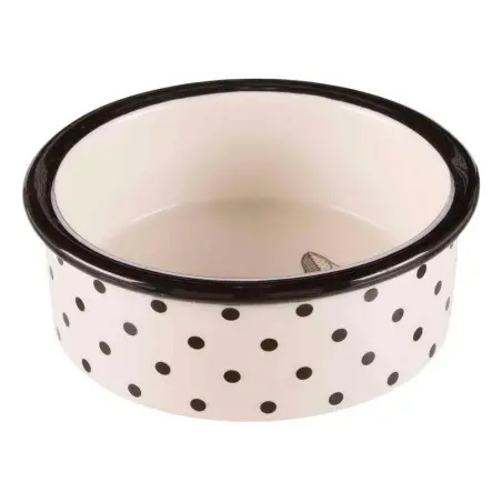 Gamela Em Ceramica "zentangle" 0,3lt/ø12cm branco/pr Trixie - 1040090393